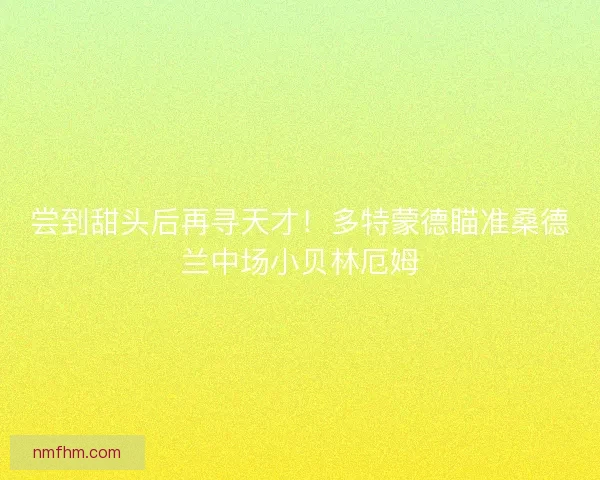 尝到甜头后再寻天才！多特蒙德瞄准桑德兰中场小贝林厄姆